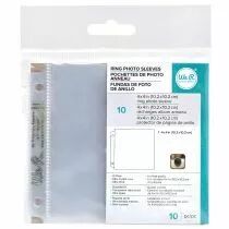 10 POCHETTES PERFOREES POUR ALBUM 10*10 CM 1 CASE