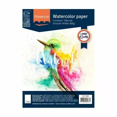 100 PAPIERS AQUARELLES A4-21*29,7 CM - 300 G