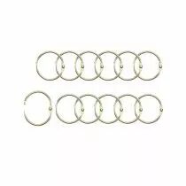 12 anneaux metal 25 mm - or