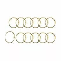 12 anneaux metal 32 mm - or