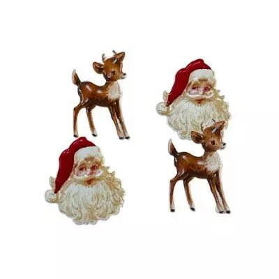 12 brads Santa & Deer