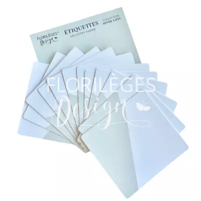 12 �tiquettes bicolores Vert Ivoire