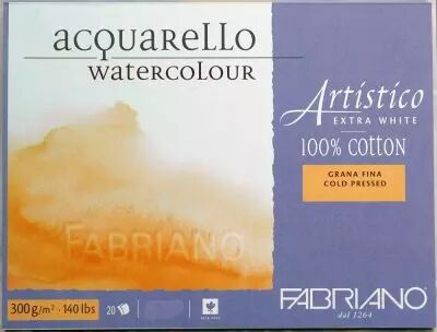 20 PAPIERS AQUARELLE EXTRA WHITE 26X36 CM 100% COTON