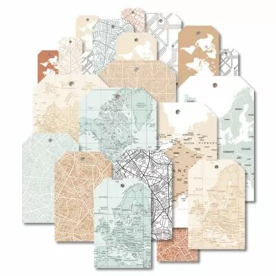 21 �tiquettes imprim�es Carte du monde HORIZONS