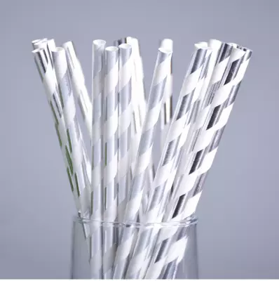 25 Pailles � diagonales - argent
