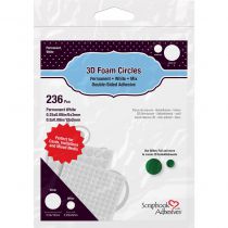 3D Foam Circles White, Assorted Sizes