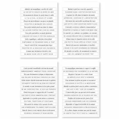 4 Planches Stickers Phrases voyageuses