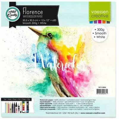 50 PAPIERS AQUARELLES 30.5 X 30.5 CM - 300 G