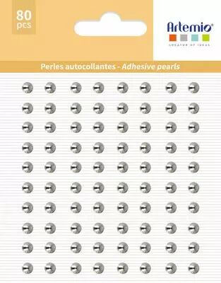 80 PERLES AUTOCOLLANTES - ARGENT