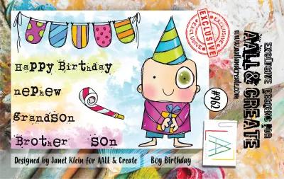 AALL and Create : 962 - A7 Tampons transparents Set - Boy Birthday