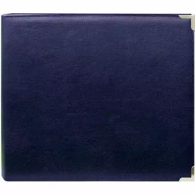 Album 3 anneaux D ring 12\ X12\  imitation cuir Navy Blue Oxford