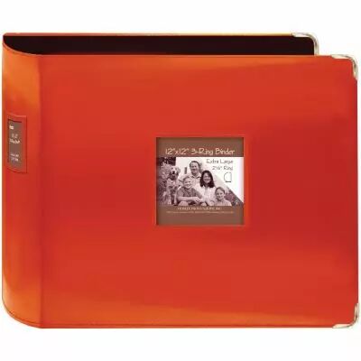 Album 3 anneaux D ring 12\ X12\  imitation cuir orange