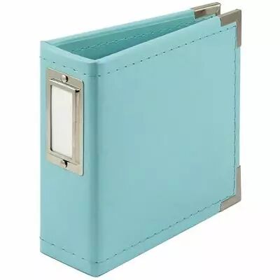 Album Classic Leather D-Ring 4\ X4\  aqua