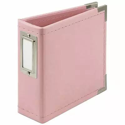 Album Classic Leather D-Ring 4\ X4\  Pretty Pink