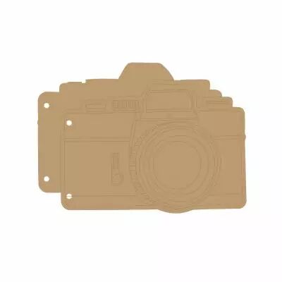 ALBUM DECOUPE 20*15 CM MDF APPAREIL PHOTO DECOUPE
