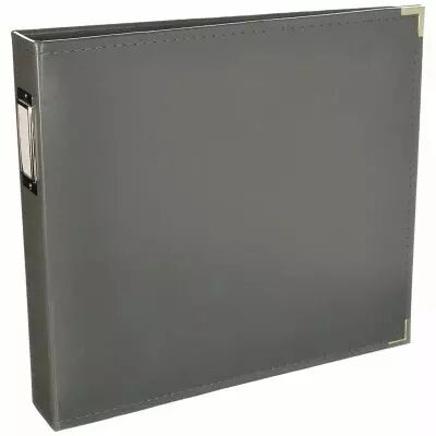ALBUM FAUX LEATHER 3 RING BINDER 12x12 Charcoal