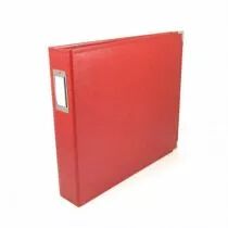 ALBUM FAUX LEATHER 3 RING BINDER 12x12 real red