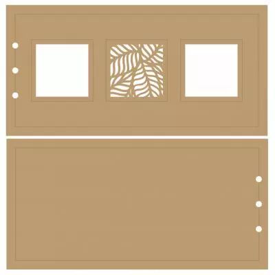 ALBUM HORIZONTAL 10 X 20 CM - 3 CARRES - FEUILLAGE ENTRELACE