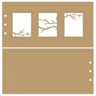 ALBUM HORIZONTAL 10 X 20 CM - 3 RECTANGLES - BRANCHES