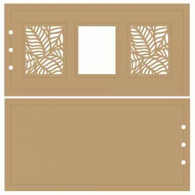 ALBUM HORIZONTAL 10 X 20 CM - 3 RECTANGLES - FEUILLAGE ENTRELACE