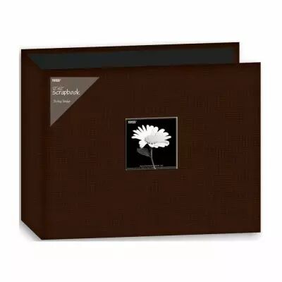 ALBUM TISSU AVEC FENETRE ANNEAUX EN D 12X12 MARRON
