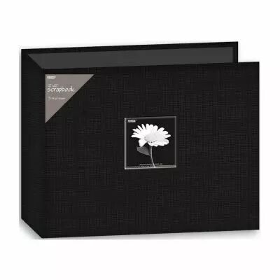 ALBUM TISSU AVEC FENETRE ANNEAUX EN D 12X12 NOIR