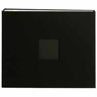 ALBUM TISSU AVEC FENETRE ANNEAUX EN D 30,5*30,5 NOIR