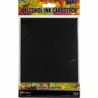 Alcohol Ink Cardstock 12,7 X 17,78 cm 10/Pkg, fini noir mat