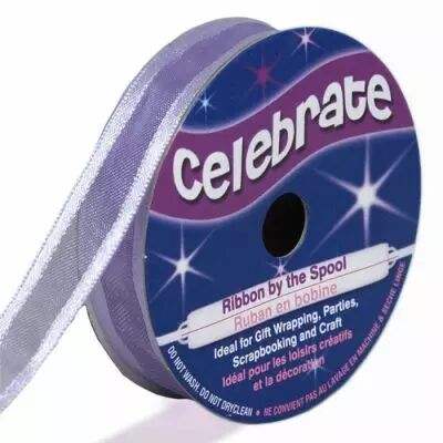 BOBINE RUBAN ORGANZA 12 MM - Violet Clair