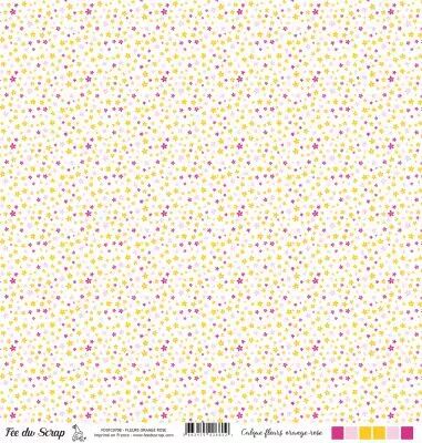 Calque fleurs - Orange/Rose