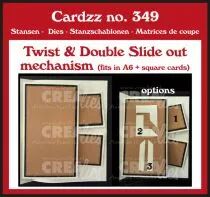 Cardzz dies no. 349, Twist & Double Slide out mechanism (fits in A6 and square card.)