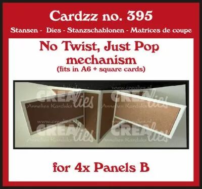 Cardzz dies no. 395, No Twist, Just Pop mechanism for 4 panels B