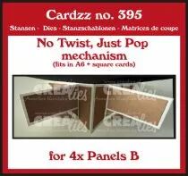 Cardzz dies no. 395, No Twist, Just Pop mechanism for 4 panels B