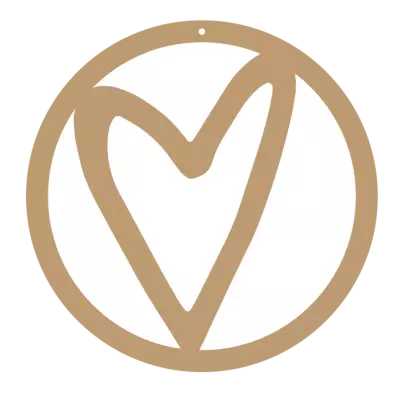 CERCLE A DECORER MDF 3 MM AVEC DECOUPE COEUR