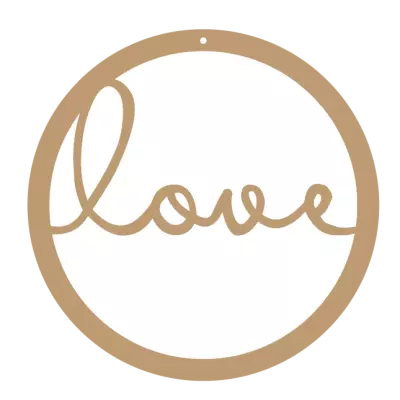 CERCLE A DECORER MDF 3 MM AVEC DECOUPE LOVE