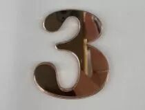 CHIFFRE EN PLEXI 3, COULEUR AU CHOIX