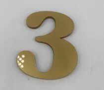 CHIFFRE EN PLEXI 3, COULEUR AU CHOIX