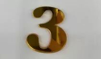 CHIFFRE EN PLEXI 3, COULEUR AU CHOIX