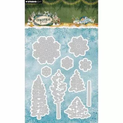 Christmas Forest Cutting dies Trees and snow