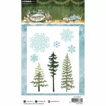 Christmas Forest Cutting dies Trees and snow