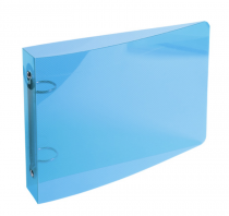 Classeur pour fiches bristol 125x200 2 anneaux 25mm polypropylène Crystal colours - Bleu