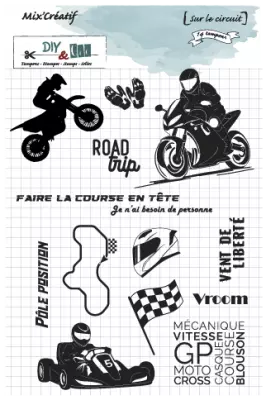 Clear stamps :Sur le circuit - DIY and Cie