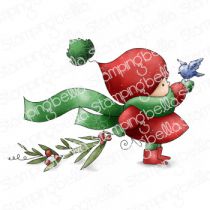 Cling Stamps Bundle Girl W/Christmas Tree And Birdie