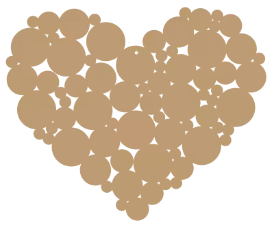 COEUR A DECORER AVEC RONDS BOIS MDF 3 MM