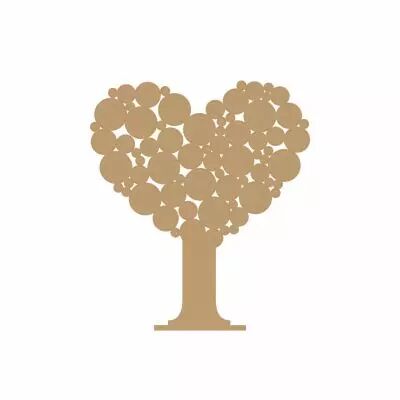 COEUR SUR PIED EN MDF 3MM A POSER 13,8x12,2 CM