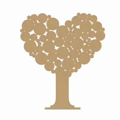 COEUR SUR PIED EN MDF 3MM A POSER 17,9x15,7 CM