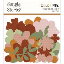 Color Vibe Cardstock Flowers Bits & Pieces 143/Pkg Boho