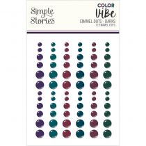 Color Vibe Enamel Dots Embellishments 72/Pkg Darks