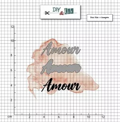 COMBO DIES ET TAMPON TRANSPARENT - AMOUR