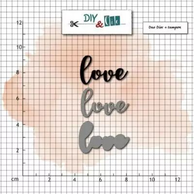 COMBO DIES ET TAMPON TRANSPARENT - Love